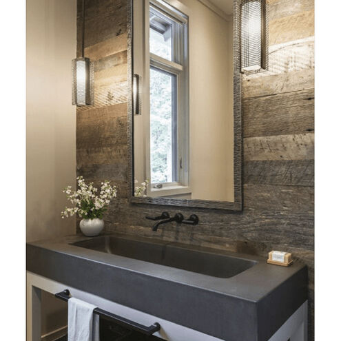 Downtown Mesh 1 Light 4 inch Flat Bronze Pendant Ceiling Light in Adjustable Cord, E26 Incandescent, Frosted