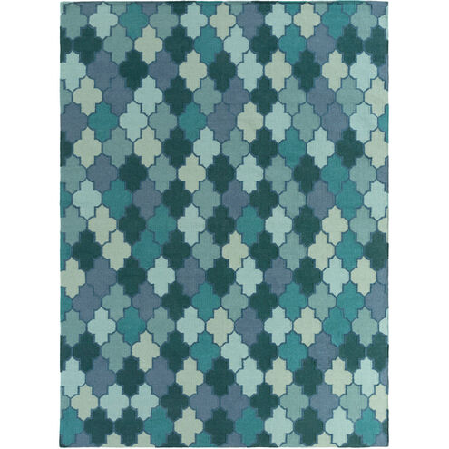 Nia 66 X 42 inch Dark Blue, Teal, Emerald, Navy, Mint Rug