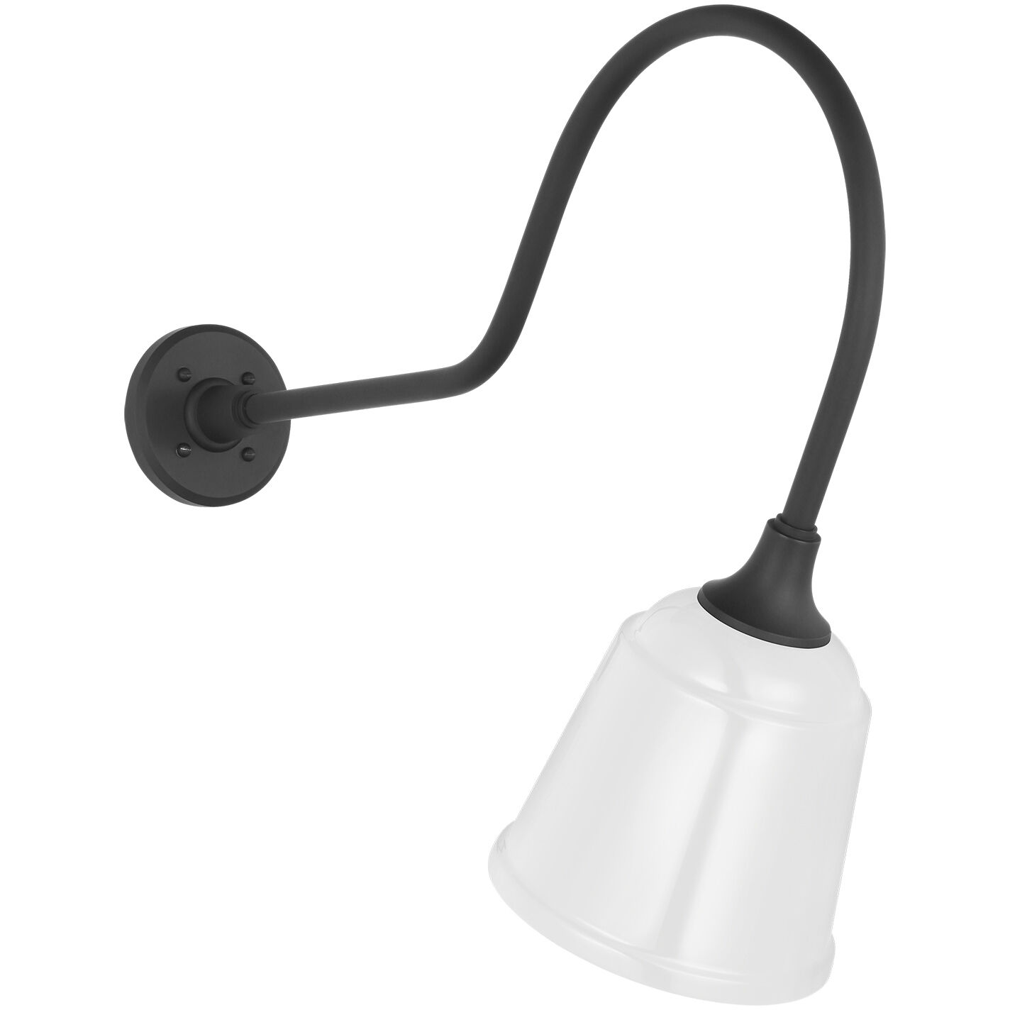 Thomas O'Brien Academy Barn Light LED 22 inch Matte Black Angled Flynn Barn Light in 8" White Rockhouse Shade