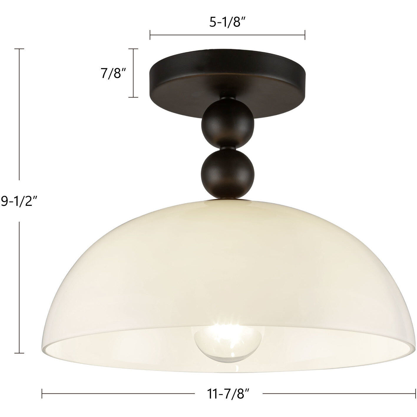Alora Mood Paisley 1 Light 11.88 inch Brushed Gold/Glossy Opal Glass Semi-Flush Mount Ceiling Light