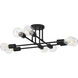 Nova 8 Light 20 inch Matte Black Semi Flush Ceiling Light