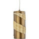 Flow 1 Light 4 inch Baguette and Natural Rattan Mini Pendant Ceiling Light in Baguette/Natural Rattan, Smithsonian Collaboration