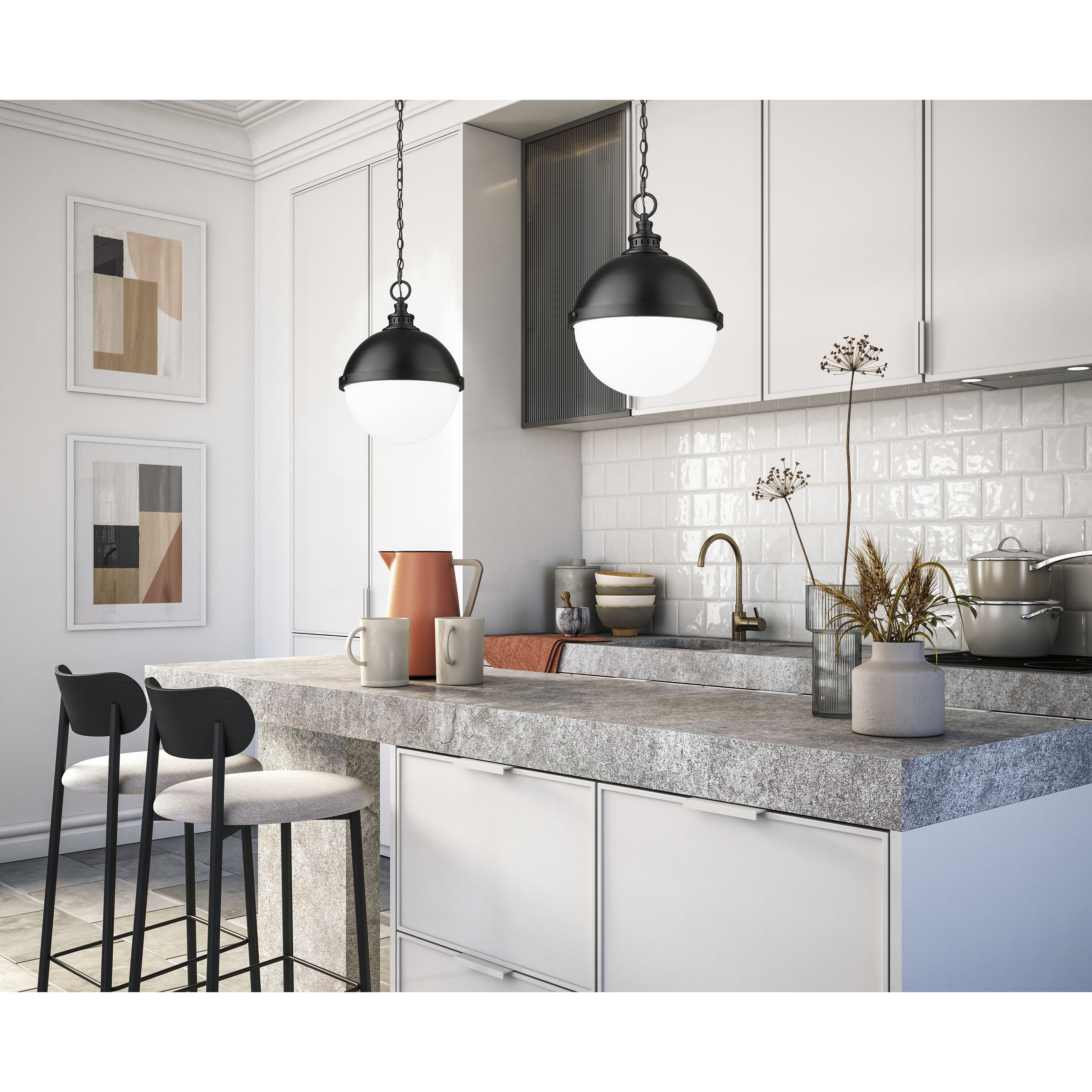 Peyton 2 Light 14.5 inch Matte Black Pendant Ceiling Light