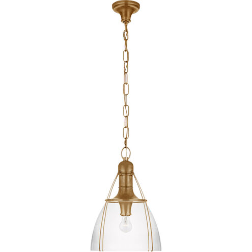 Chapman & Myers Prestwick 1 Light 14 inch Antique-Burnished Brass Pendant Ceiling Light in Clear Glass