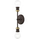 Lansdale 2 Light 5 inch Bronze with Antique Brass Accents Vanity Sconce Wall Light
