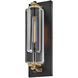 Lourde 1 Light 18 inch Black with Heritage Brass Outdoor Wall Mount