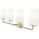 Montford 4 Light 32 inch Modern Gold Bath Vanity Light Wall Light
