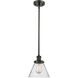 Ballston Large Cone 1 Light 8 inch Oil Rubbed Bronze Pendant Ceiling Light in Seedy Glass, Ballston