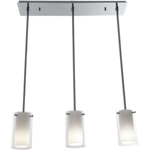 Essex Linear Ceiling Light in Chrome, Half Opal Glass, Adjustable Canopy