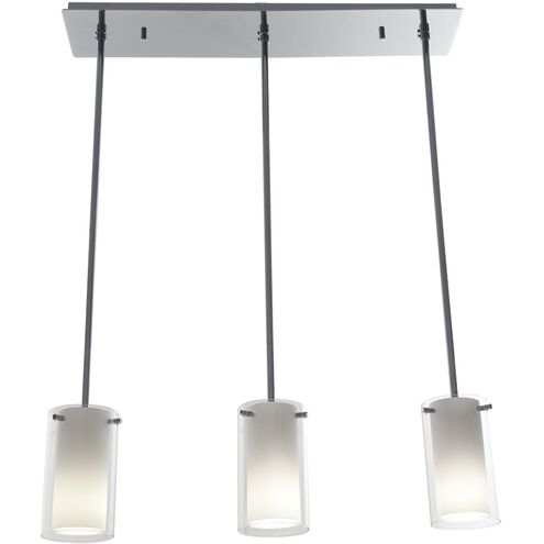 Essex Linear Ceiling Light in Chrome, Half Opal Glass, Adjustable Canopy