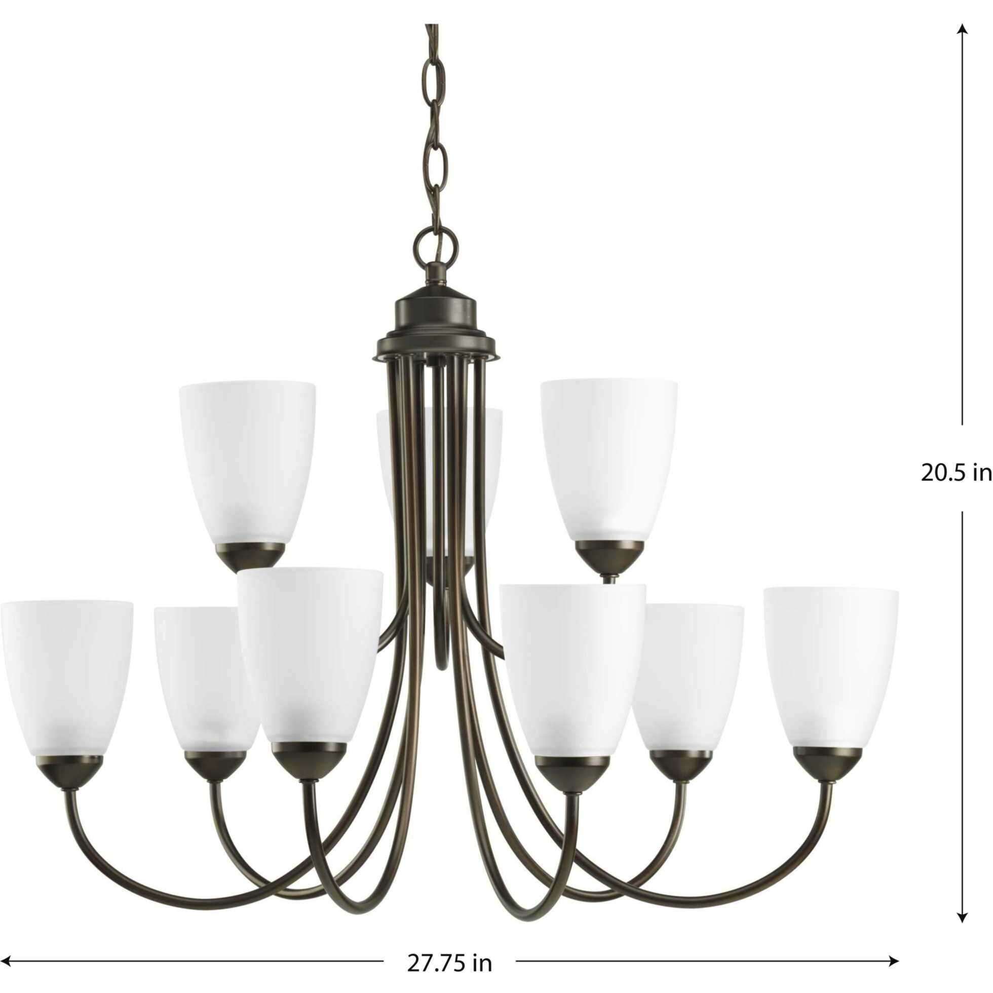 Gather 9 Light 28 inch Antique Bronze Chandelier Ceiling Light in Bulbs Not Included, Standard