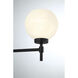 Hannah 3 Light 24 inch Matte Black Bathroom Vanity Light Wall Light, Lighting One