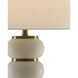 Luko 32.5 inch 150 watt White Mud/Antique Brass Table Lamp Portable Light