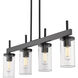 Winslett 4 Light 35 inch Matte Black Linear Pendant Ceiling Light