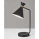 Maxine 19 inch 60.00 watt Matte Black with Antique Brass Accents Desk Lamp Portable Light, with AdessoCharge Wireless Charging Pad and USB Port