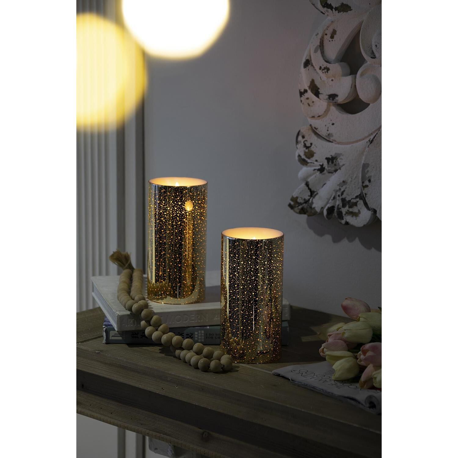 Speckled 8 X 4 inch LED Candle