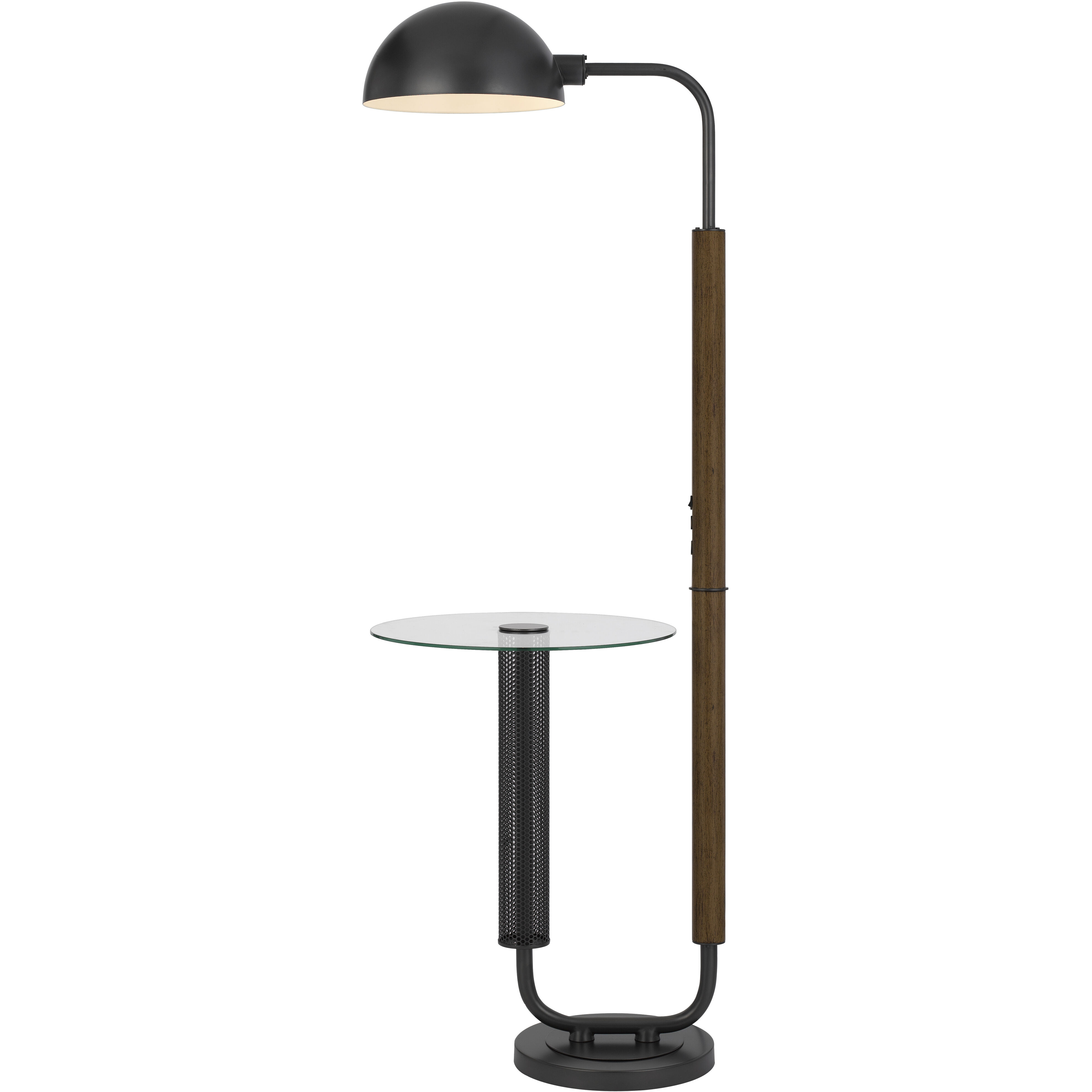 Keyser 63 inch 100.00 watt Oak and Black Floor Lamp Portable Light