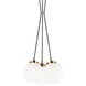 The Bougie 3 Light 12.75 inch Aged Gold Brass Pendant Ceiling Light in Aged Gold Brass and Opal Glass