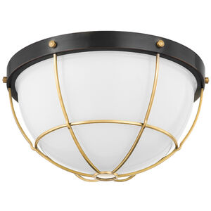 Holkham 2 Light 12.5 inch Aged Brass and Distressed Bronze Flush Mount Ceiling Light
