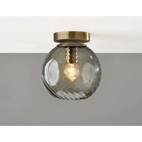 Camden 9 inch Antique Brass Flush Mount Ceiling Light