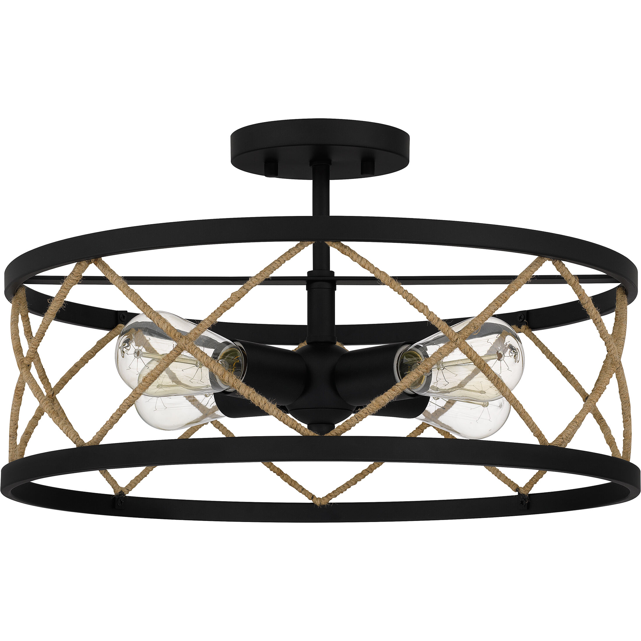 Matte black semi flush mount light deals