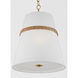 AH by Alexa Hampton Cordtlandt 3 Light 18 inch Burnished Brass with Rattan Pendant Ceiling Light