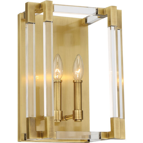 Prima Vista 2 Light 11 inch Aged Antique Brass Wall Sconce Wall Light