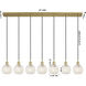 Ballston White Mouchette 7 Light 49.5 inch Satin Gold Linear Pendant Ceiling Light