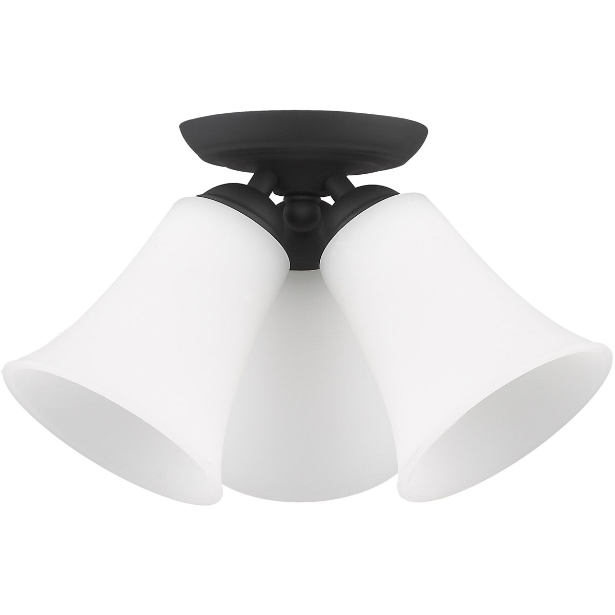 Ridgedale 3 Light 13 inch Black Semi-Flush Mount Ceiling Light