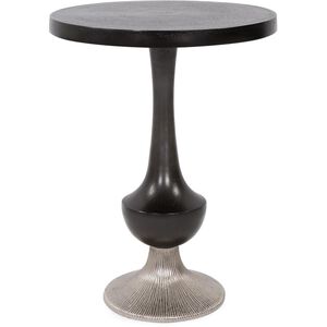 Swanson 20 X 15 inch Ebony and Nickle Drink Table