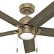 Erling 44 inch Burnished Brass with Warm Grey Oak Blades Ceiling Fan