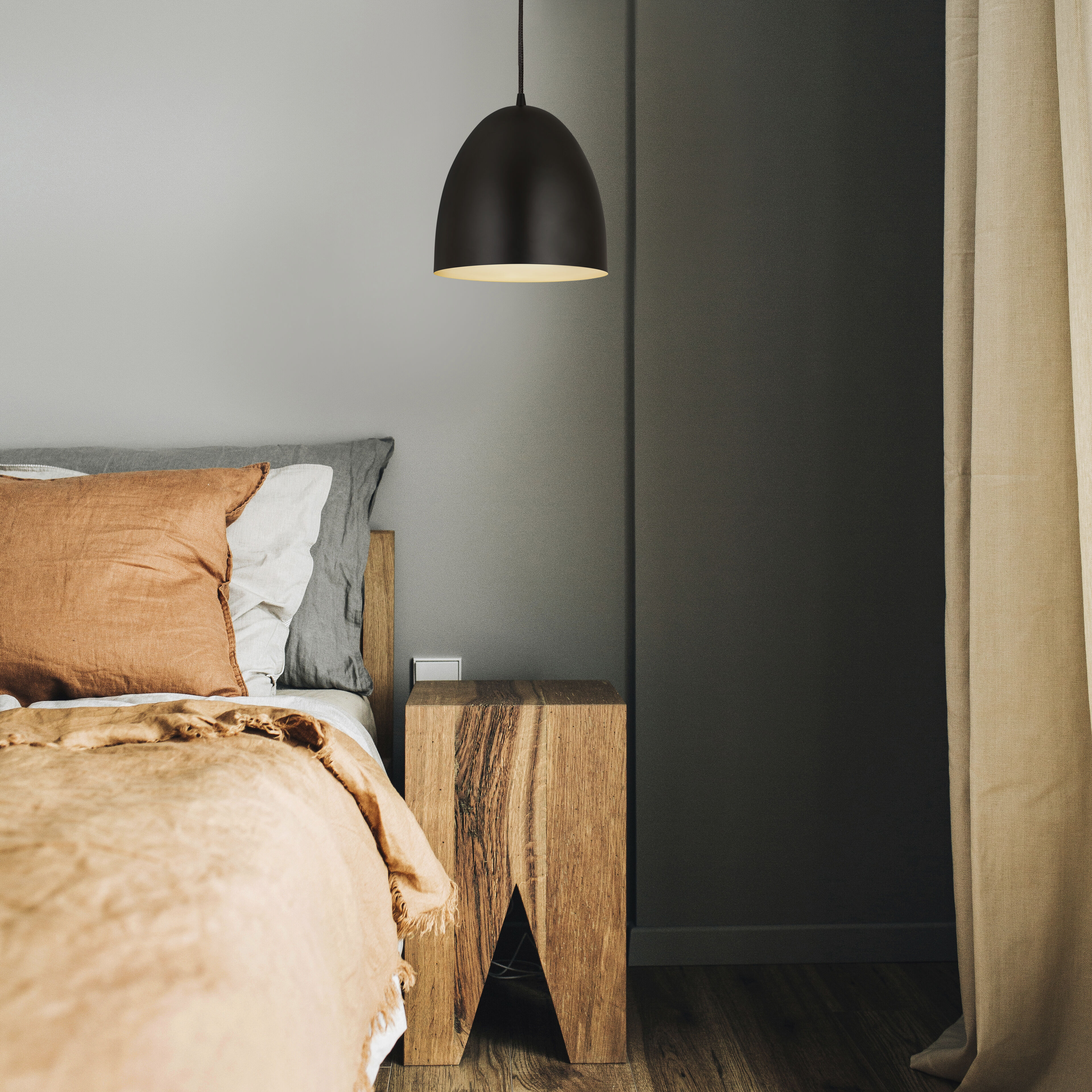 Z-Studio 1 Light 9.5 inch Satin Black Pendant Ceiling Light in Matte Black