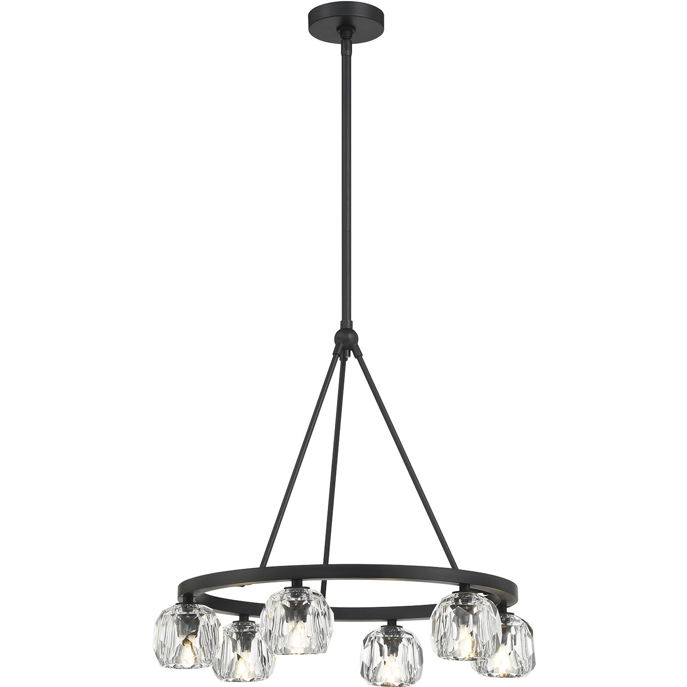 Aragon 6 Light 24 inch Matte Black Chandelier Ceiling Light
