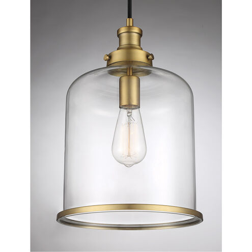 Vintage 1 Light 10.25 inch Natural Brass Pendant Ceiling Light