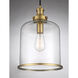 Vintage 1 Light 10.25 inch Natural Brass Pendant Ceiling Light