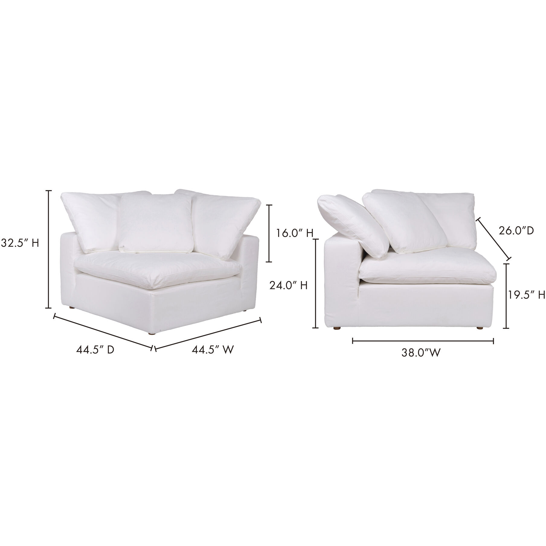 Clay White Corner Chair