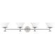 Tremolo 4 Light 42 inch Brushed Nickel and Polished Nickel Vanity Light Wall Light