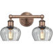 Fenton 2 Light 15.5 inch Antique Copper Bath Vanity Light Wall Light in Clear