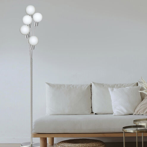Transitional 70.5 inch 25.00 watt Satin Chrome Decorative Floor Lamp Portable Light