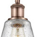 Ballston Cindyrella LED 7 inch Antique Copper Sconce Wall Light in Seedy Glass