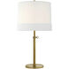 Barbara Barry Simple 26 inch 150.00 watt Soft Brass Adjustable Table Lamp Portable Light in Linen