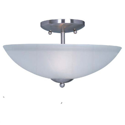 Logan 2 Light 13 inch Satin Nickel Semi Flush Mount Ceiling Light