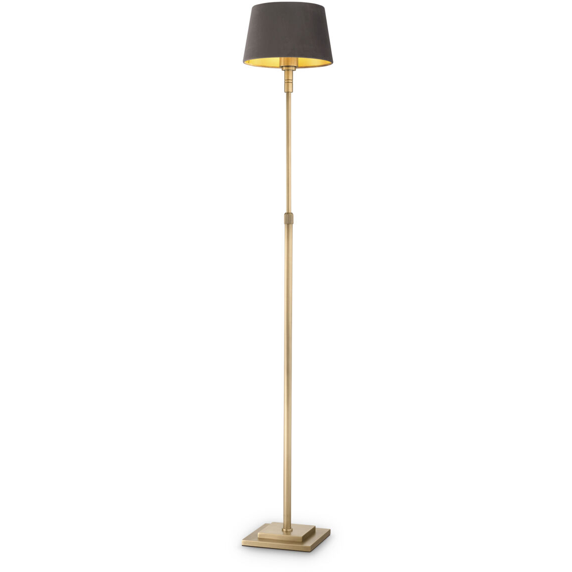 Tryon 57.68 inch 40 watt Brushed Brass Floor Lamp Portable Light in Velvet Shade