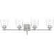 Antonia 4 Light 35 inch Brushed Nickel Bath Vanity Light Wall Light