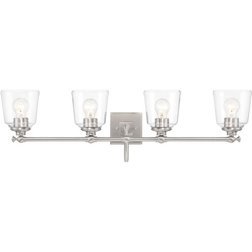 Antonia 4 Light 35 inch Brushed Nickel Bath Vanity Light Wall Light
