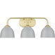Yep Zoey Vanity Wall Light in Olympic Gold, Matte Gray