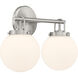 Ortesa 2 Light 15 inch Brushed Nickel Vanity Wall Light