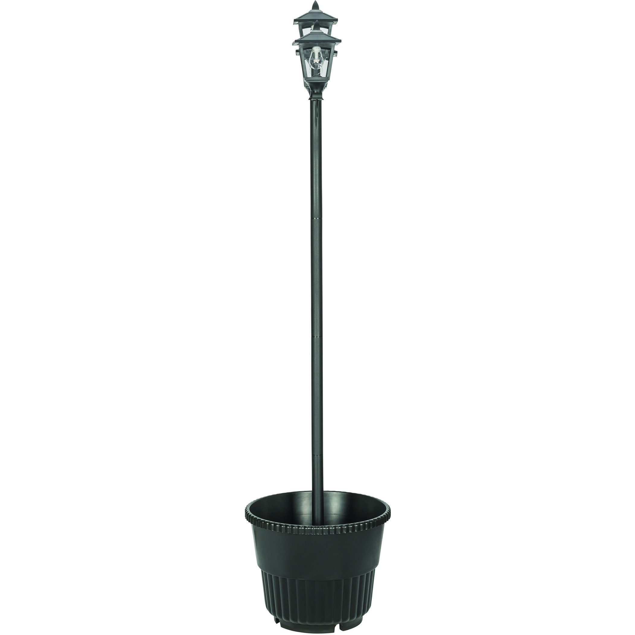 Triple Head 3 Light 78.5 inch Black Post Light, Solar