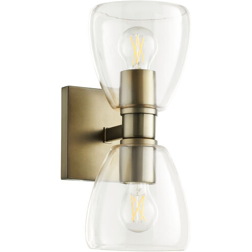 Relo 2 Light 6 inch Dark Brass Wall Sconce Wall Light