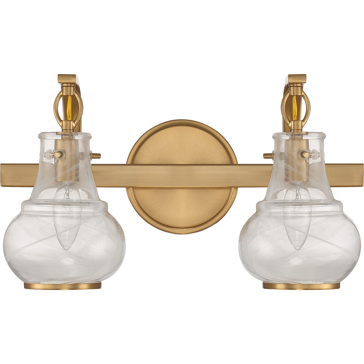 Adams 2 Light 15.5 inch Warm Brass Bathroom Vanity Light Wall Light